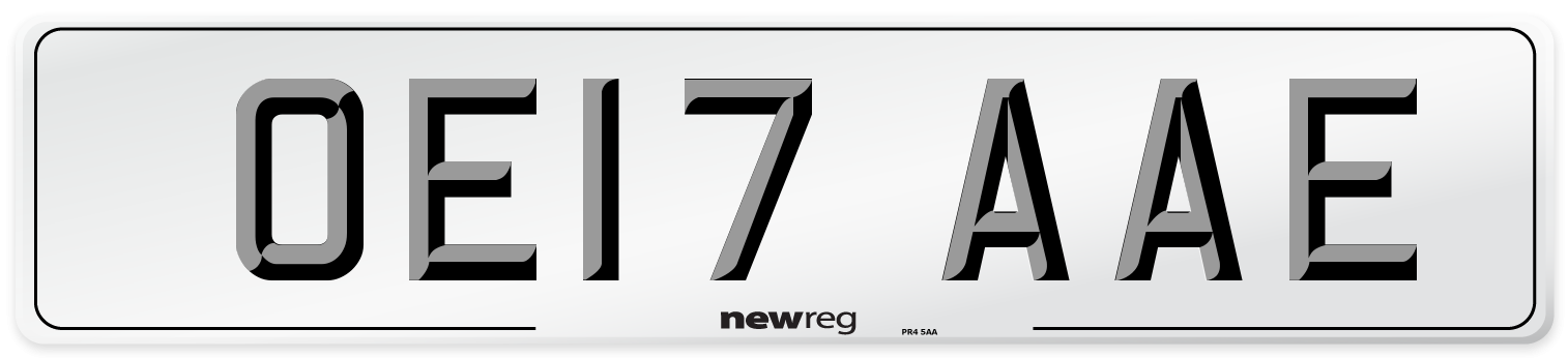 OE17 AAE Number Plate from New Reg